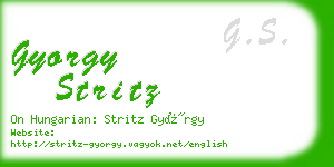 gyorgy stritz business card